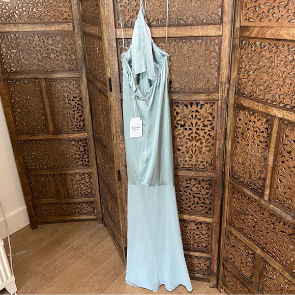 NWT NEW Reformation Tosca Silk Dress Aquamarine - Picture 6 of 6